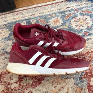 Adidas Burgundy and White Athletic Shoes